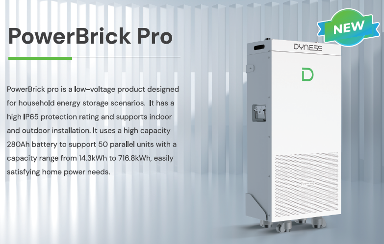DYNESS PowerBrick Pro (14kWh) tot 716 kWh parallel — vooraanzicht